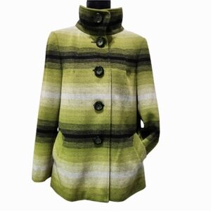 NWOT ABBIE MAGS Shades of Green Wool Blend Lined Jacket Blazer (M)